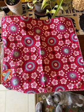 Floral Medallion Red Duvet Cover - PIP Studio 24x24 Vibrant Pink and Turquoise